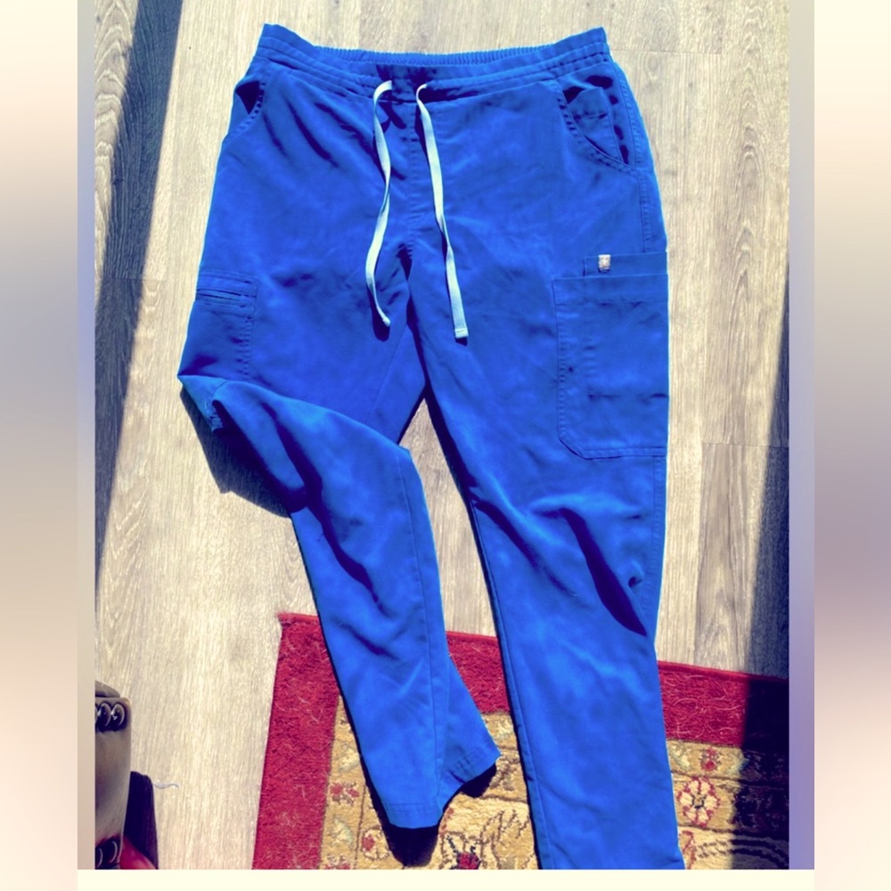 Royal Blue Fig Petite Small Scrub Pants